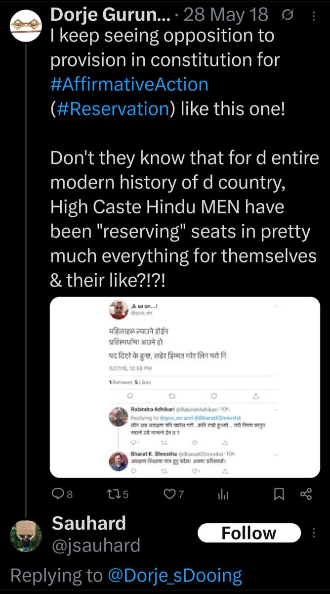 Dorje_sDooing's tweet image. Another reason to DRAMATICALLY improve the quality of education in #Nepal? So that ppl understand
1. what #StructuralPrivilege is,
2. who enjoys it &amp;amp; why, &amp;amp; therefore
3. who should get reservation, &amp;amp;
4. how to differentiate between it &amp;amp; other kinds of #privileges.