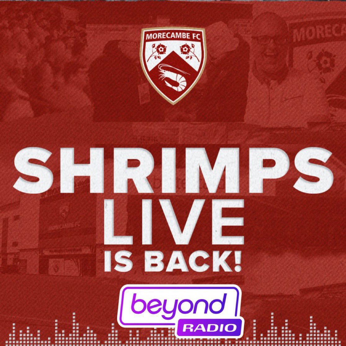 🎙️ There's full match commentary of <a href="/MorecambeFC/">Morecambe FC</a> v Wealdstone this afternoon on all <a href="/BeyondRadio/">Beyond Radio 🎙</a> channels.

Join myself and <a href="/CassBen1/">Ben</a> from 2:55pm live from the Mazuma Mobile Stadium.

📻 103.5 &amp; 107.5FM across Lancaster and Morecambe Bay

And WORLDWIDE online:

📱 Beyond Radio
