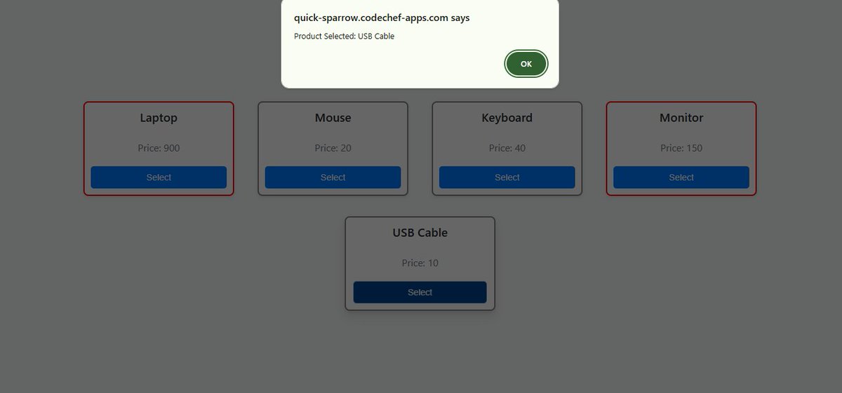 RJCodeFusion's tweet image. 🚀 Built a React Product List App!
✅ Product cards with name, price &amp;amp; &quot;Select&quot; button
🔔 Click = alert: &quot;Product Selected: [ProductName]&quot;
🎨 Conditional borders: red if price &amp;gt; $50, gray otherwise
🔁 Used .map() to render all products efficiently #ReactJS #WebDev