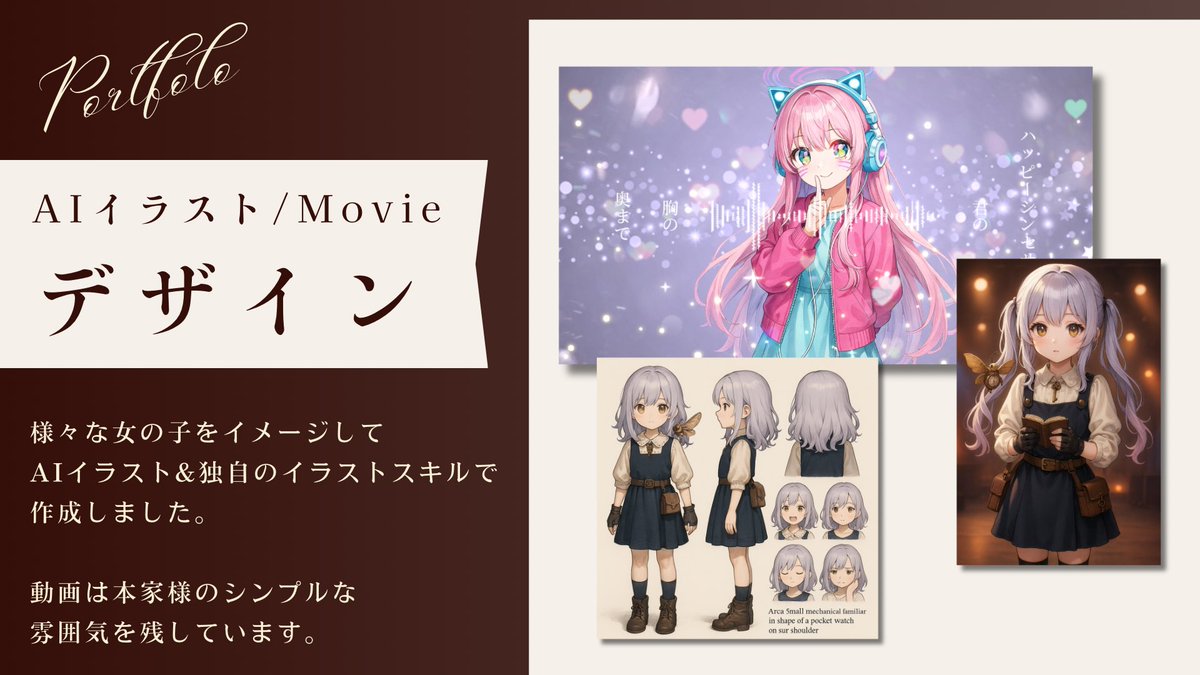 m_fril24's tweet photo. 【Profile】Web制作を一緒にやりませんか？

|仕事は常に120%
  ↳『+α』を胸に取り組んでいます💼💭

◯出来ること
 |
◽️デザイン
◽️SNS運用
◽️AIイラスト
◽️動画編集

どんな制作でも大歓迎です❕
依頼はDMから受け付けております✉️✨

#依頼募集 #SNS運用 #Webデザイナー #動画編集案件 https://t.co/wEUHzVeaQq