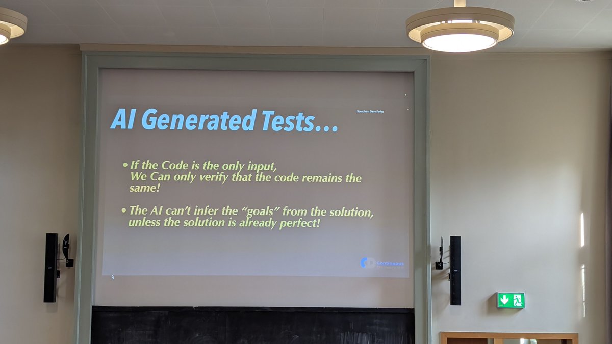 mohsenoid's tweet image. Why AI gen tests are dumb from Dave Farley's perspective, which makes 💯% sense! ✨👌
#XPUnconference #ExtremeProgramming #Agile #BerlinTech