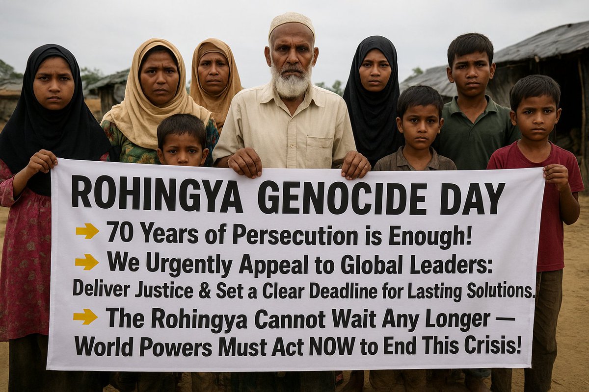 RRANforRohingya's tweet photo. The Rohingya community looks to the UN Conference in this Sept for hope. A deadline for justice is overdue. #Rohingya #UNAction
September’s UNGA Conference is a test of 🌎 leaders.Will they act or delay again?Rohingya deserve a sustainable solution. #RohingyaRights #SolutionsNow https://t.co/P7XXbMIR6q