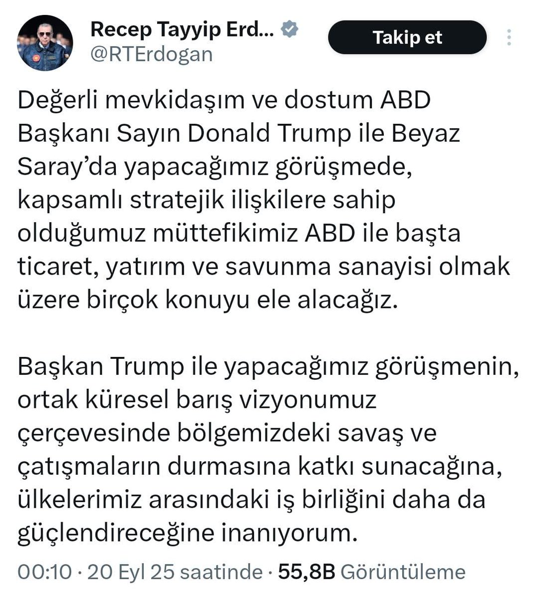 Mesutdogan060's tweet photo. Aynı Erdoğan 
2 paylaşım 
Umarsız bir tutarsızlık... 

Cumhurbaşkanı bir yandan Kudüs'e sahip çıkacağını söylerken birkaç saat sonra, Kudüs'ü İsrail’in başkenti kabul eden "Büyük birader"e methiye dizmekten çekinmiyor. https://t.co/o21Ay7VP4f
