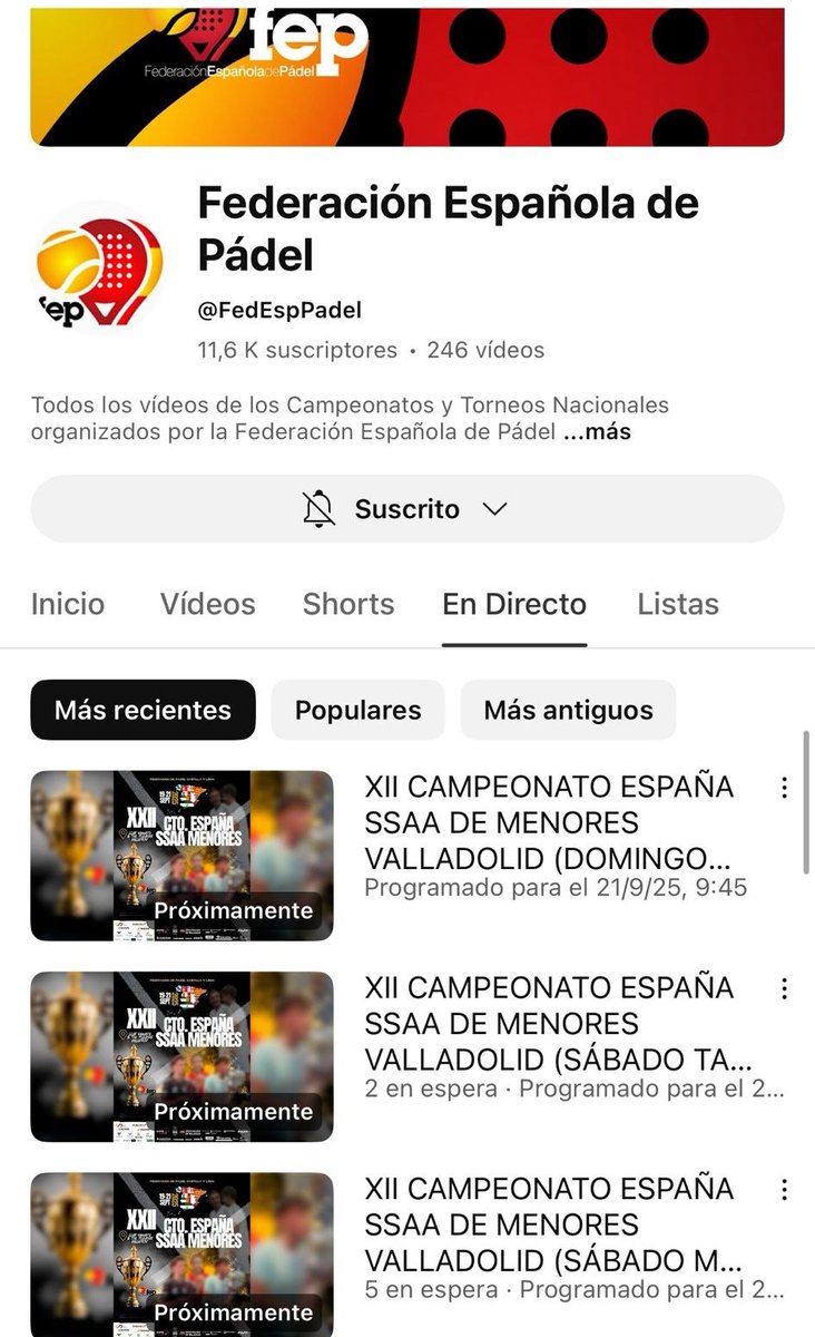 XXII Campeonato de España de SSAA de Menores 
📺Sigue las retransmisiones del sábado y domingo a través de nuestro canal YouTube 
Links:
Sábado 20 , jornada de mañana 
youtube.com/live/WTNWbenIB…
Sábado 20, tarde:
youtube.com/live/Ph9P3HZYn…
Domingo 21, finales:
youtube.com/live/vsPOhyHtW…