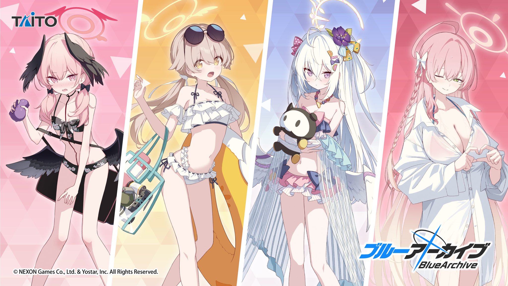 ブルーアーカイブ 等身大タペストリー ヒフミ アズサ ハナコ コハル タイトートイズ on X: 