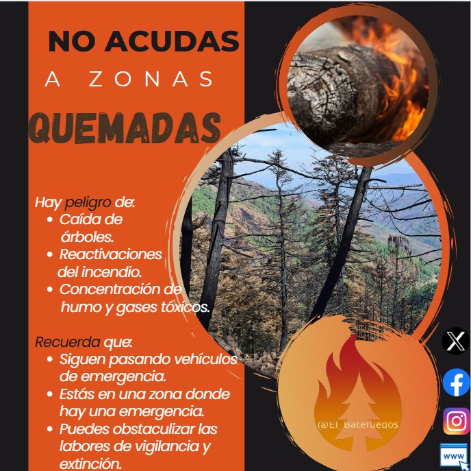 #IFVilasecoOBolo #Ourense 
ACTIVO. Situación 2 

No acudas a la zona quedada de un incendio activo: ¡Es muy peligroso! Y puedes dificultar las labores de extinción.

#IIFF