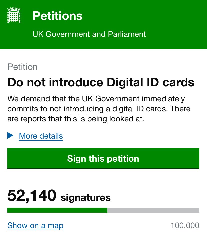 <a href="/JamesMelville/">James Melville 🚜</a> Sign the petition below 👇🏻, this is how resistance starts in the UK. We don’t expect them to listen, but let it be the first warning. 

Be a warrior of resistance, do it for your loved ones. We have a little freedom already, this will end that. 

petition.parliament.uk/petitions/7301…