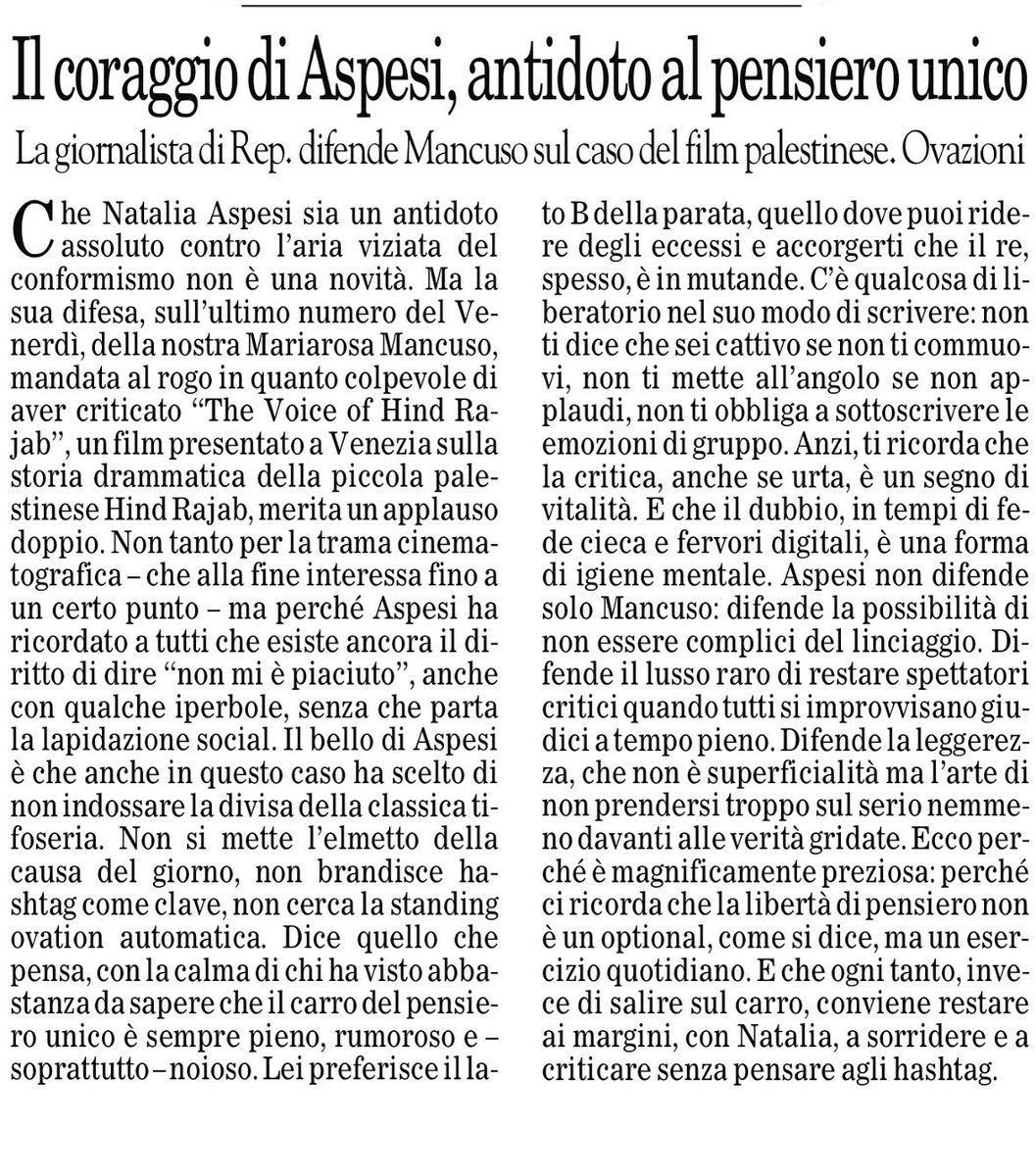 Amare Natalia Aspesi <a href="/ilfoglio_it/">Il Foglio</a>