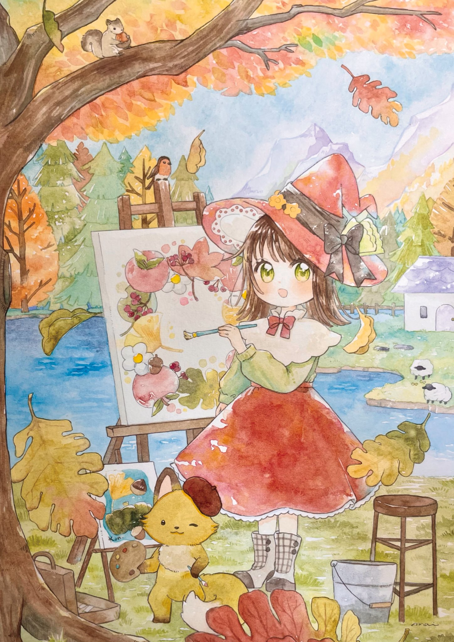 月兎-Tsukitoさま専用（原画）秋水のささやき【SM／水彩／#2656】 月兎-Tsukitoさま専用（原画）秋水のささやき【SM／水彩／#2656