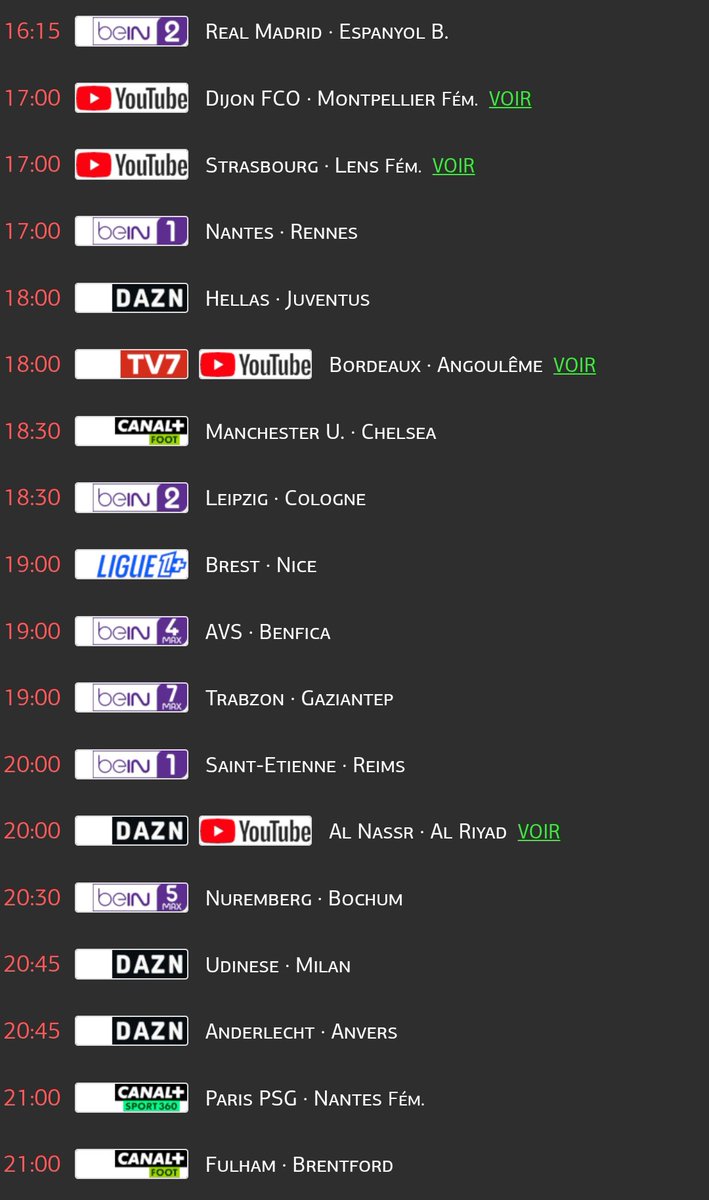 TrisInfoFoot's tweet photo. Le programme foot de ce Samedi 20 septembre: #PremierLeague #LIVEVE #Championship #Ligue2 #MHSCSCB #ESTACEAG #SerieA #BOLGEN #Bundesliga #BHATOT #Ligue1McDonalds #FCNSRFC #MUNCHE #RBLFCC #SB29OGCN #ASSESDR #RCLLOSC #LALIGAEASPORTS https://t.co/5L0KXPayb6