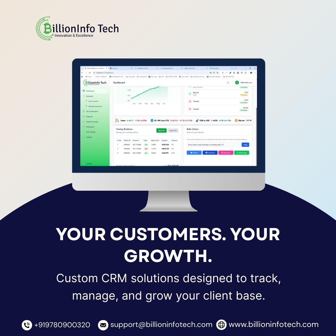 billioninfotech's tweet image. 🚀 Your Customers. Your Growth.

At #BillionInfoTech, we design Custom CRM solutions to help you track, manage, and grow your client base seamlessly.

👉 Discover smarter business solutions today:
🌐 billioninfotech.com

#CRM #CustomCRM #BusinessGrowth #CustomerSuccess