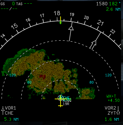 jinya7811's tweet photo. これがnew weather radarの効果か
#toliss #xplane https://t.co/gx6T6Yhyyk