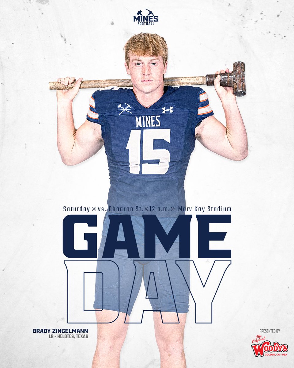 𝗚𝗔𝗠𝗘 𝗗𝗔𝗬

Mines 🆚 Chadron State
🕛 12 p.m.
📍 Marv Kay Stadium
📺 Local3 KCDO
🖥️ rmacnetwork.com (PPV)
📊 minesathletics.com/fblive
🎟️ tickets.minesathletics.com

#HelluvaEngineer⚒