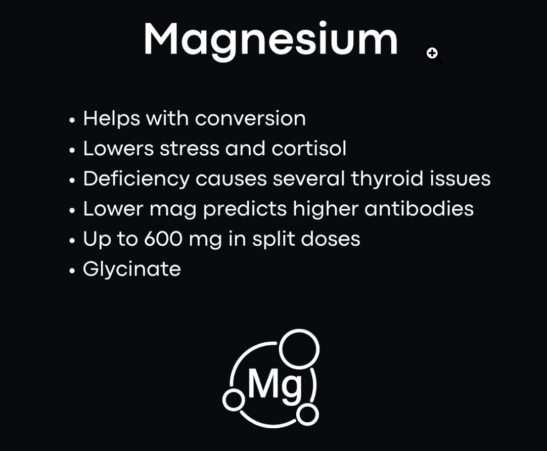 lowmegatron's tweet image. Magnesium is a cofactor in thyroid hormone conversion; it is easily lost during periods of stress, and dietary intake often falls short of requirements.
Deficiency causes:
➥ Thyroid gland enlargement
➥ Impaired iodide uptake
➥ Decreased T3:T4
➥ Increased reverse T3
Low…