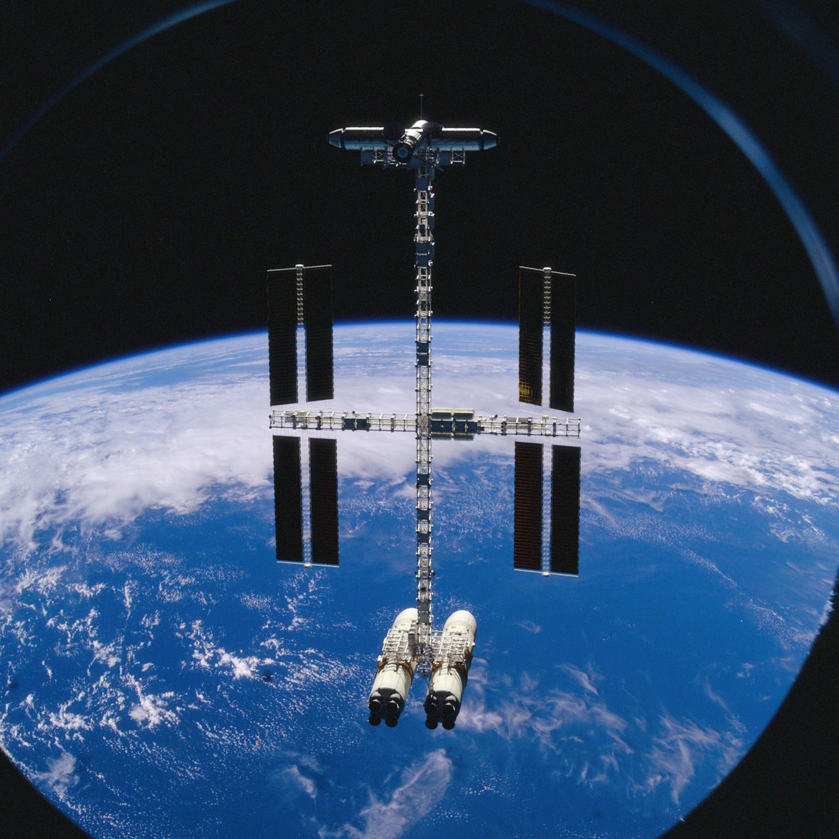 Element115art's tweet image. Randoms:

1) Variable Gravity Research Facility &quot;Newton&quot;, a 1989 spinning station proposal 
2) Project Adam: the US Army&apos;s 1958 quick and dirty crewed spaceship design based on the Project Manhigh capsule
3) Priyut, my design for a TKS derived rescue ship