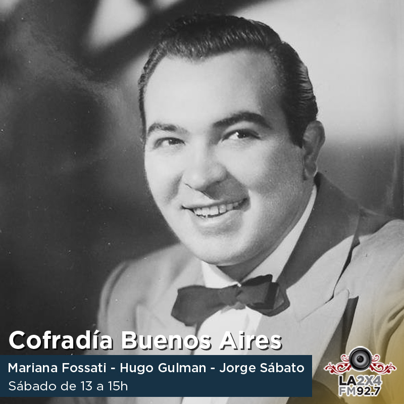 [13:00h] <a href="/MarianaFoss/">Mariana Fossati</a>, 
<a href="/GulmanHugo/">Hugo Gulman</a> y Jorge Sábato te esperan en #CofradíaBuenosAires. El recuerdo de Alberto Podestá. El vínculo entre el tango y la arquitectura. Visitas de Vanina Tagini y Gabriel Merlino <a href="/GabrielMerlino3/">Gabriel Merlino</a>  y charla con el Pollo Mactas.
la2x4.buenosaires.gob.ar
