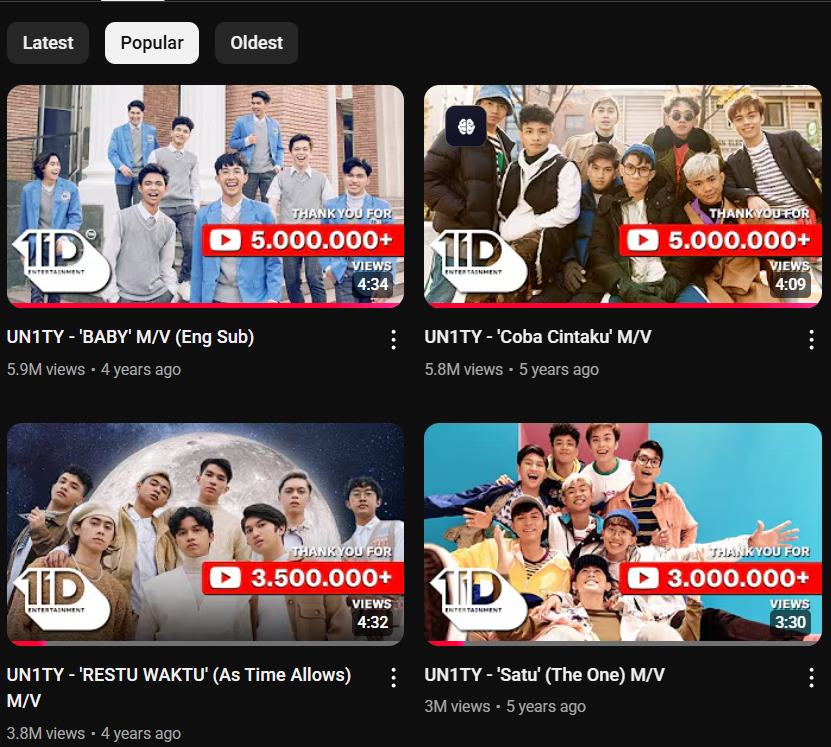 loveforchnce's tweet photo. The 4 most popular UN1TY videos where the centers of those songs are now the last standing men of the group https://t.co/8jBgV7tobq