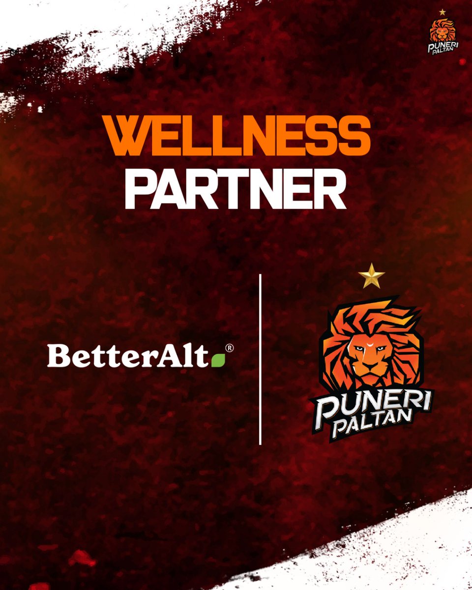 PuneriPaltan's tweet photo. ๐๐ฉ๐ง๐ค๐ฃ๐๐๐ง. ๐๐๐๐ก๐ฉ๐๐๐๐ง. ๐ฝ๐๐ฉ๐ฉ๐๐ง. ๐ช๐ป
Proud to have #BetterAlt join hands with us as our wellness partner.
| #PuneriPaltan | #PaltangiriContinues | #เคชเฅเคจเฅเคนเคพเคนเฅเคเคฆเฅPaltangiri | #PKL12 | #MH12 | #Prokabaddi | #ghuskarmarenge | https://t.co/I7InmuOqbb