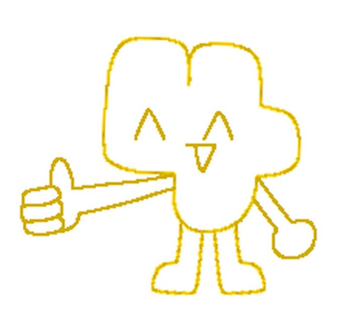 Yellow 4-shaped character