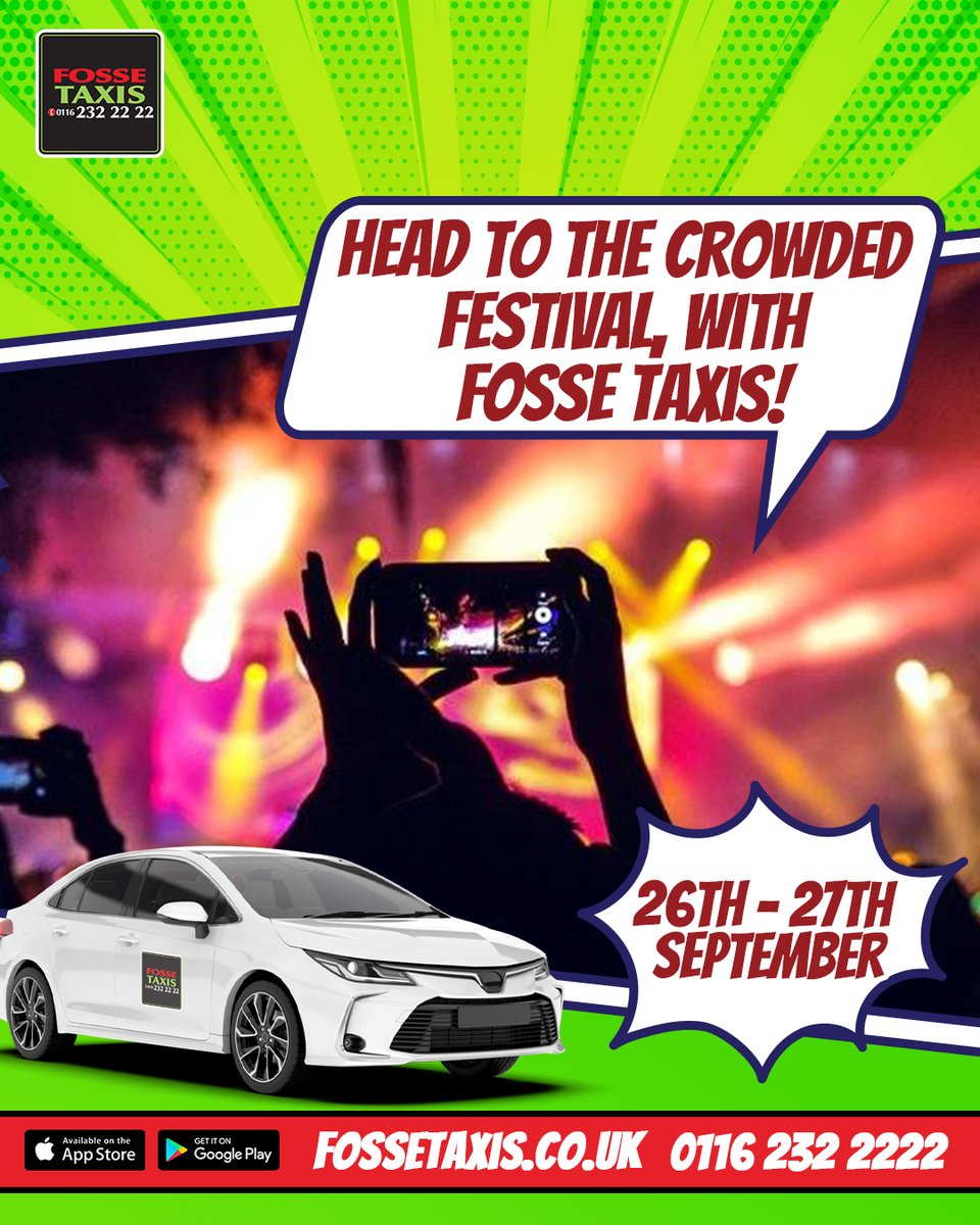 🎶 Crowds, music, and memories, the Crowded Festival takes over Leicester this 26th &amp; 27th September! 

Heading there? Count on Fosse Taxis for smooth travel all festival long.
.
.
.
.
.
#CrowdedFestival #LeicesterEvents #FestivalTravel #FosseTaxis #LeicesterLife #FixedFares