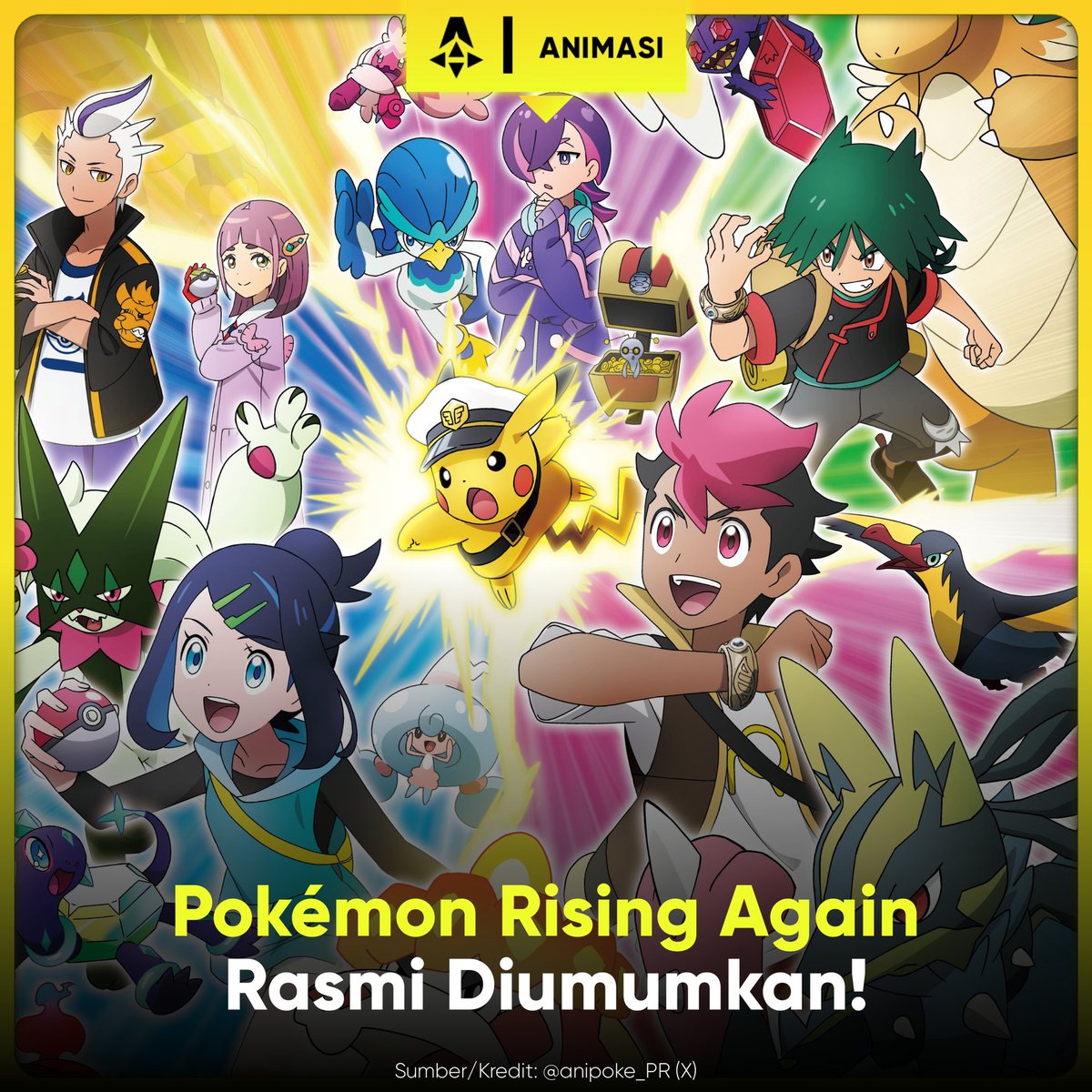 Perihaloka's tweet photo. Tayangan "Pokémon Rising Again" dijadualkan mulai 31 Oktober 2025 (Jepun) selepas "Episode: Mega Evolution". Treler terbaru menampilkan Akademi Blueberry. Sebuah akademi yang memiliki kurikulum khusus dalam pertempuran Pokémon. Nak ketahui lagi? Komen di bawah! https://t.co/yDZPv7ZkzF