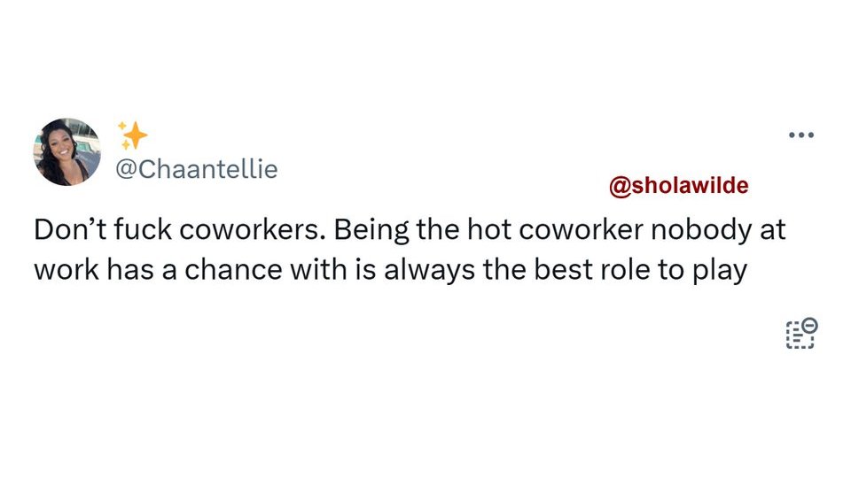 SholaWilde's tweet image. #workethics