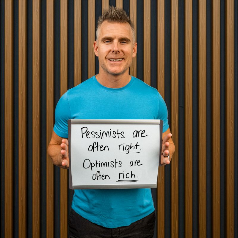 danmartell's tweet photo. Pessimists are often right. Optimists are often rich.

Good things happen to good people with good attitudes.

And delusional optimism beats accurate pessimism. Every time. https://t.co/QvE6kR1t7o