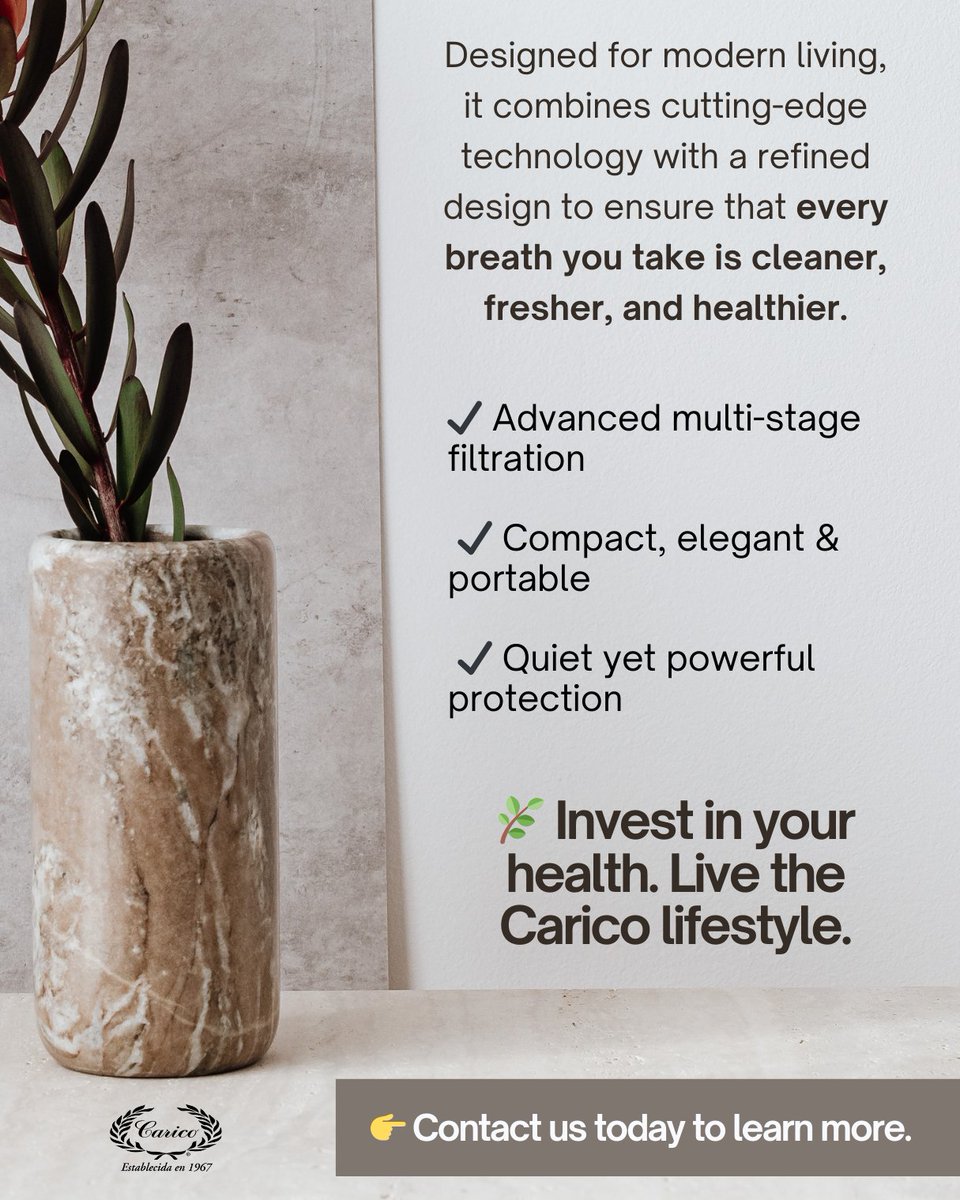 Your space deserves more than style – it deserves pure, healthy air. 🌬️✨
The Carico Compact Air Purifier is crafted to seamlessly blend into your lifestyle while delivering advanced protection against allergens, pollutants, and odors. 
loom.ly/0dzJMTQ