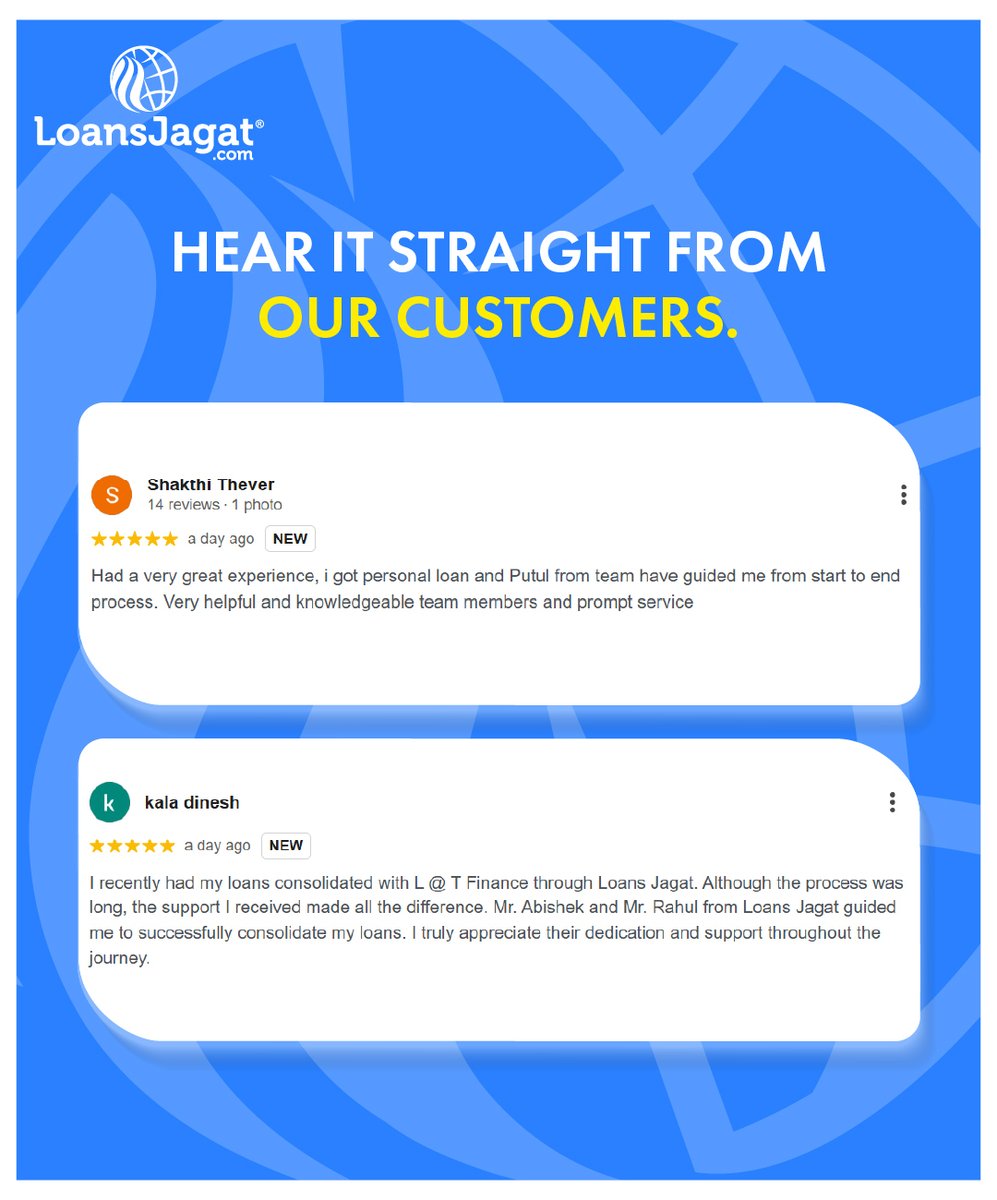 loansjagat's tweet image. Making finance less intimidating, one happy customer at a time. Your feedback helps us grow and reaffirms our mission to serve you better.
.
.
#LoansJagat #CustomerSatisfaction #SmartLoans #FinancialWellness