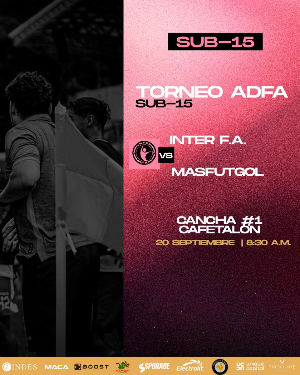 Las inferiores del Inter tienen actividad este fin de semana. 👋🏼 Vamos muchachos, a dar el alma por los colores del Inter F.A. 🖤🩷