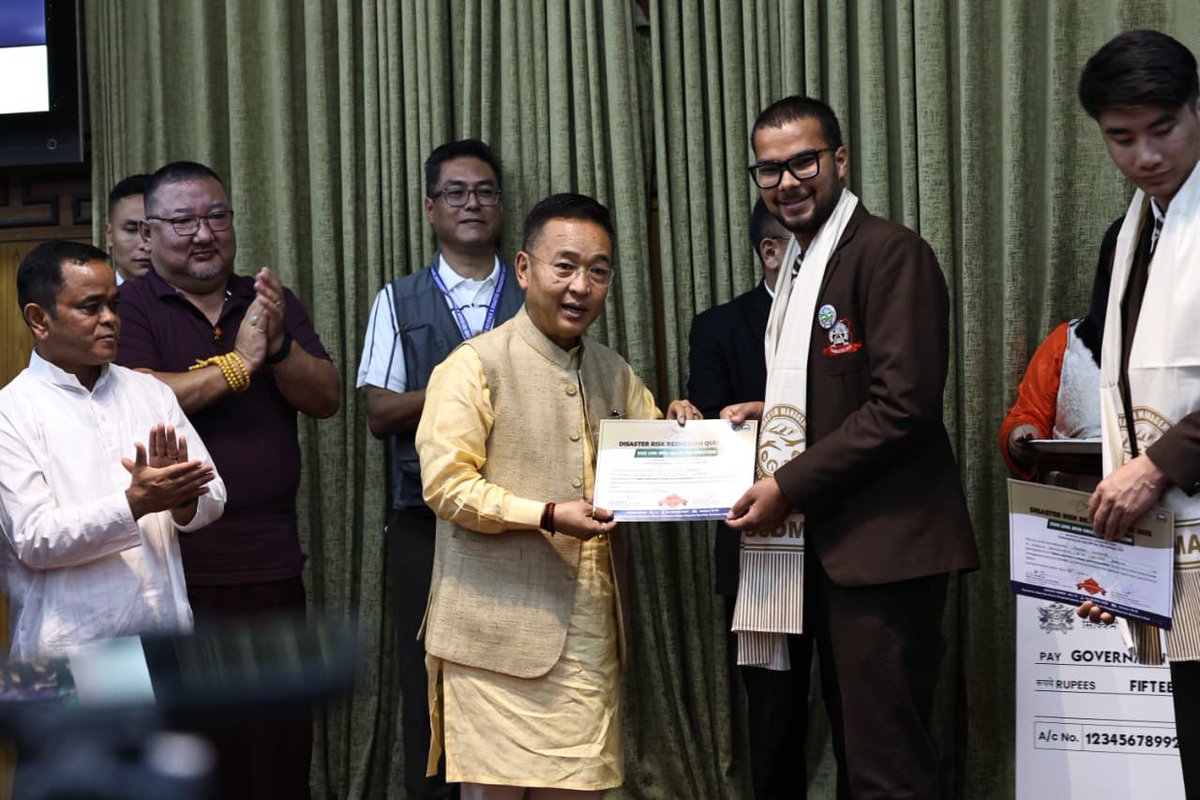 MTSherpa5's tweet photo. Sikkim observed Disaster Risk Reduction Day on 18/09/2025 at Chintan Bhawan, Gangtok. Hon’ble Chief Minister, Sikkim graced the occasion as the Chief Guest. https://t.co/CRnsMw4CCJ