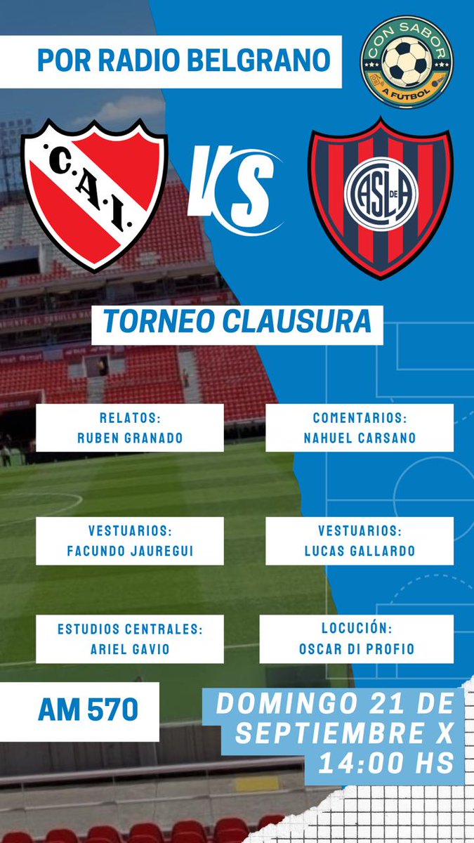 El Clásico
Está en Belgrano AM 570