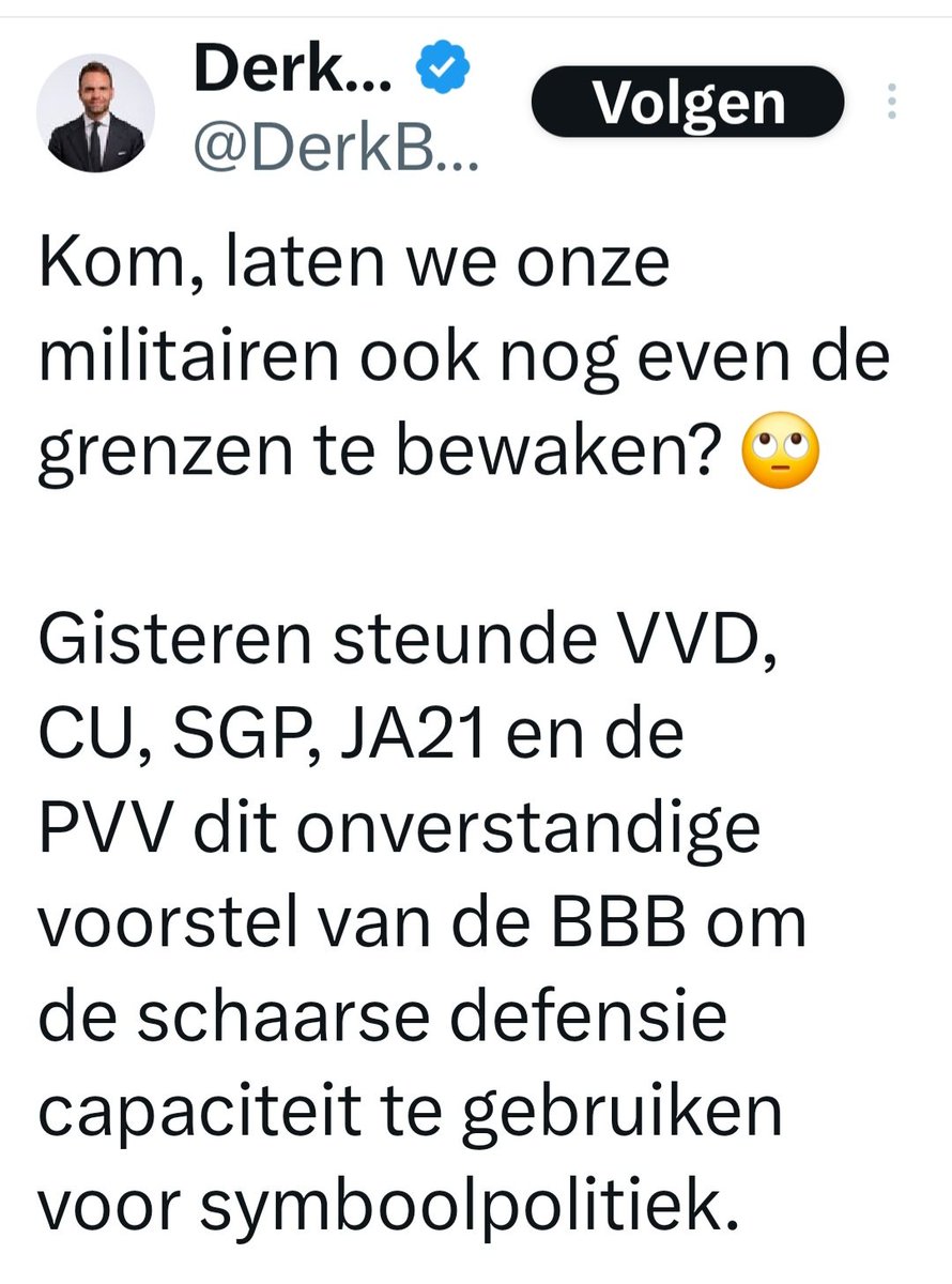 JanOoms9's tweet photo. De reserve wachtmeester van het CDA is op z'n pik getrapt dat hij niet naar het Oostfront mag.
#Boswijk #CDA #grensbewaking https://t.co/7j9CgzJQ8F