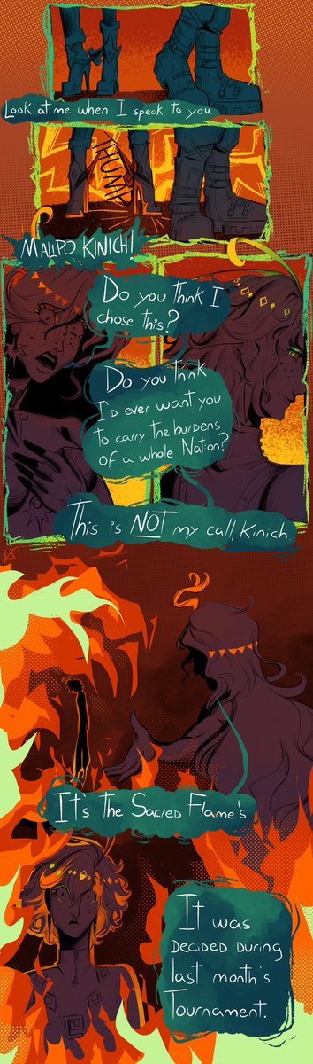 VivoxYei's tweet image. What if Kinich became the successor of the Pyro Archon?
🔥[Part 2]🔥

This happens right after Mavuika reveals it to him. 
#Kinich #Natlan #GenshinImpact