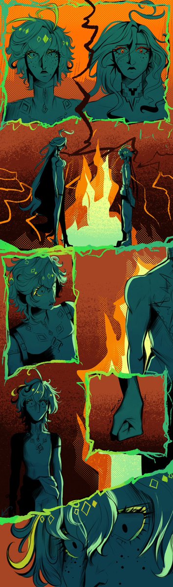 VivoxYei's tweet image. What if Kinich became the successor of the Pyro Archon?
🔥[Part 2]🔥

This happens right after Mavuika reveals it to him. 
#Kinich #Natlan #GenshinImpact