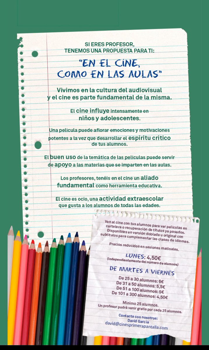 londones's tweet photo. #Ysi empezamos el
Curso escolar en #saladecine a precios especiales @CinesVerdiMad @cinesverdibcn apuntamos la película #Laprimeraescuela
➡️ empezando proyecto #resignificar archivos familiares con fotos y testimonios de las escuelas de #abuelosyabuelas
🎥 relatos necesarios https://t.co/bYj7Pc7qYF