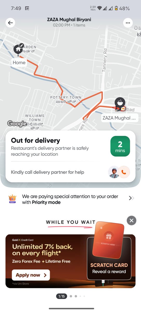 connect_sourabh's tweet image. Ordered at 2pm, and still it is showing 2 min
@SwiggyCares @Swiggy