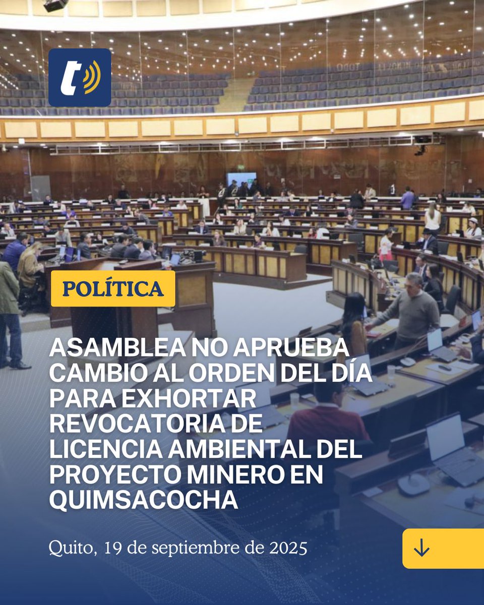 Los Azuayos demostraron ampliamente su posición sobre la minería, en la asamblea no paso’ el punto para exhortar a revocar la licencia ambiental!
Los asambleístas no deberían representar a los ecuatorianos?
Los asambleístas azuayos votaron a favor, porque’ no lo hicieron antes??