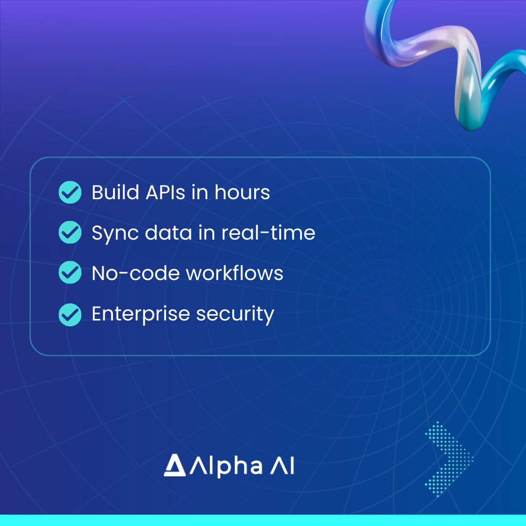 AlphaGroup_ai's tweet image. With AlphaGroup.ai NAP, your business gets:
✅ Instant API creation
✅ Real-time data sync
✅ No-code workflows
✅ Enterprise-grade security
👉 Build faster. Scale smarter.
🔗 alphagroup.ai/nap-platform
#AIIntegration #NoCode #BusinessAutomation #AlphaGroupAI