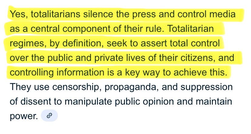 1) What Trump is doing to the free press is a central component of totalitarianism. He cannot have comedians ridiculing him or the news reporting the truth about the failing economy, or reporting on the unconstitutional abuses of his regime. Let’s continue⬇️