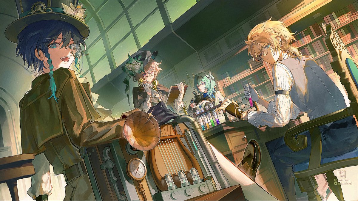HoYoFair 2025 【Parallels Meet】
Honored to be in charge of the countdown art featuring Venti, Albedo, Emilie, Eula in steampunk AU ⚙️

Hope everyone enjoyed the program!! 🥰🎉 #HoYoFair #GenshinImpact #ParallelsMeet