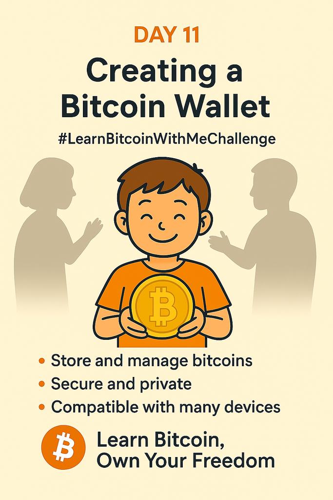 Day 11 of #LearnBitcoinWithMeChallenge 

Creating a Bitcoin wallet 🧡

For you to be able to save and spend in Bitcoin, you need a Bitcoin wallet. After having a Bitcoin wallet you need to set it up.

Here is the step-by-step process of setting up a Bitcoin wallet 

1/4
