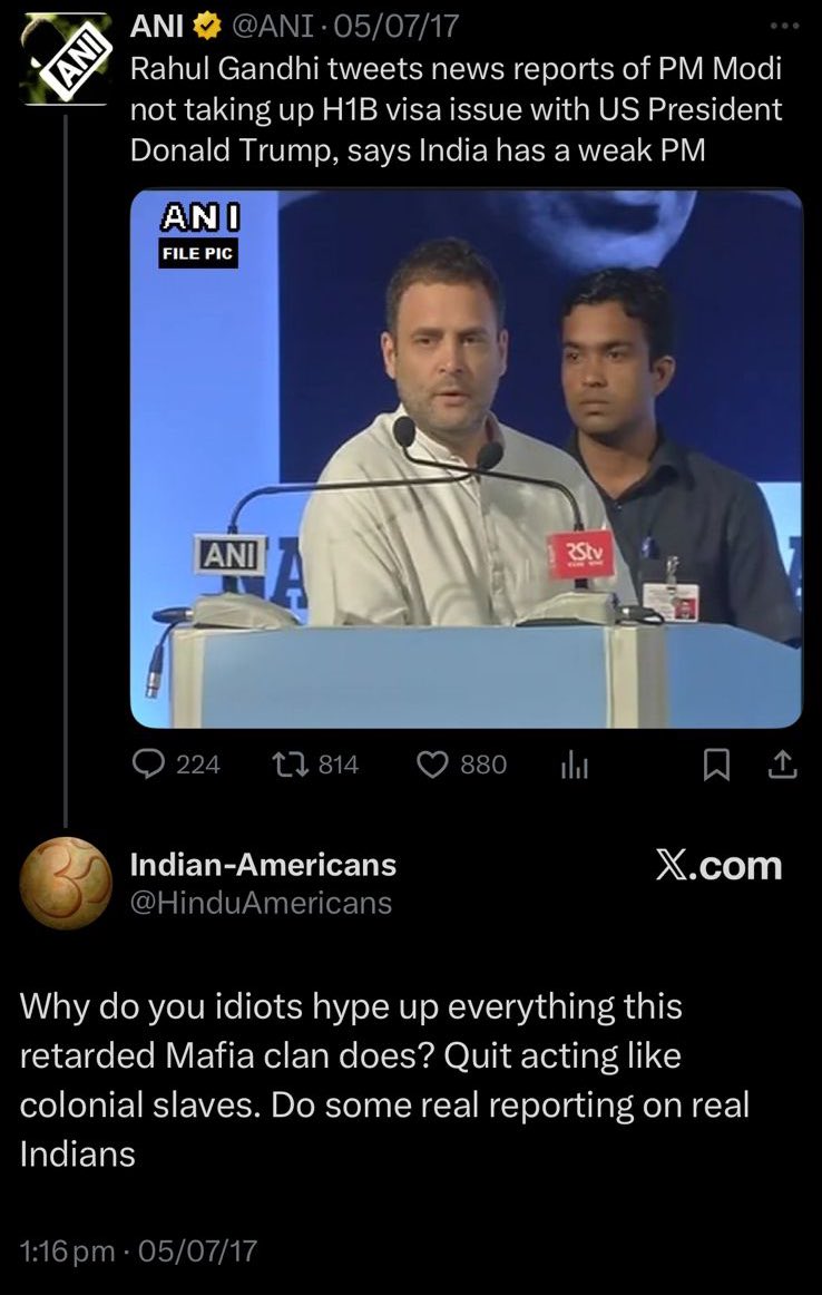 CongressVellore's tweet image. Begging so badly isn&apos;t it what to say having a weakest and pathetic PM.
#WeakestPMModi
In 2017, this Bhakt was abusing Rahul Gandhi for raising the H1B issue.
 
In 2025, he himself is abusing the BJP on the H1B issue 😆

This is poetic.
