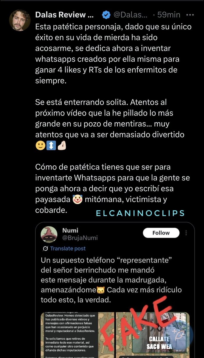 Javielcanino's tweet photo. DALAS AFIRMA QUE EL MENSAJE QUE ENSEÑA NUMINOSA, ES FALSO, PORQUE SI.... https://t.co/885NN5xIC8