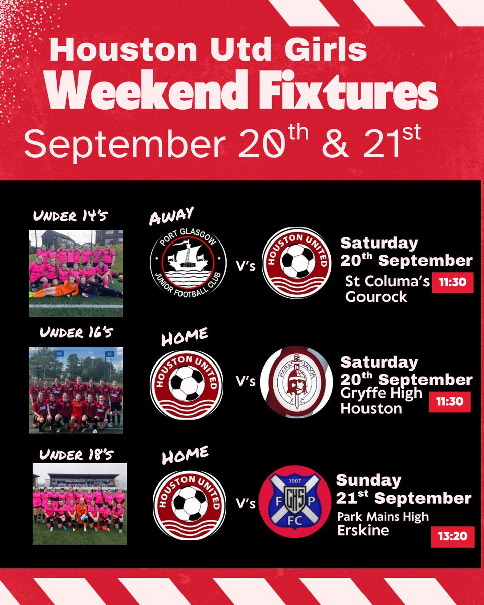 HoustonUtdGirls's tweet photo. Good luck to our under 14’s, 16’s and 18’s in their games this weekend. #football #jaxmcmedia #teamwork #gameday https://t.co/RfudQl6G2b