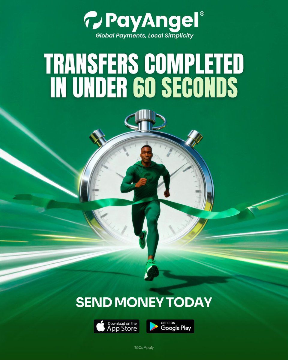 PayAngelMoney's tweet photo. Less than a minute, that’s all it takes!
 
From your phone to your family across the world, PayAngel makes transfers faster than brewing a cup of coffee. No waiting, no stress, just instant support when they need it most.
 
Download the PayAngel app today and send love in seconds 💚
 
#PayAngel #SendMoreThanMoney #Remittance #Ghana #Speed #Fast #Money #Transfer #MoneyTransfer #Payment #Love #EveryTransferCounts #FastSecureReliable