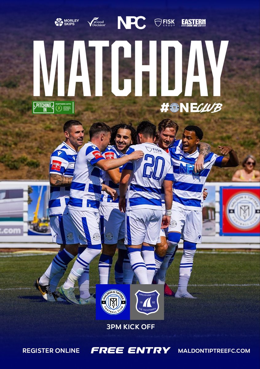 BACK AT THE HOME OF FOOTBALL 🏡

🆚 <a href="/The_Yachtsmen/">Wroxham FC</a> 
🏟️ The Drewitt-Barlow
⏰ 3:00PM
🏆 <a href="/IsthmianLeague/">The Pitching In Isthmian League</a> 

#NonLeague #Football #OneClub