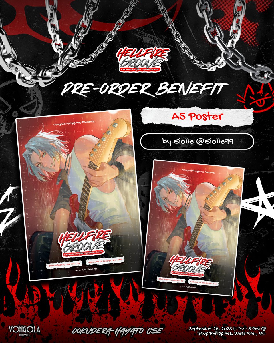 💥 MERCH PREVIEW — Guitar Pick Keychain &amp; A5 Poster 💥

Back with more heat, <a href="/Eiolle99/">☕️ Eiolle ☕️ 🍒✨</a> gifts us with more Rockstar essentials! 🎸

A personalized guitar pick and a jaw-dropping full-art poster of Gokudera Hayato himself await! ❤️‍🔥

#GokuderaHayatoCSE #HellfireGroove