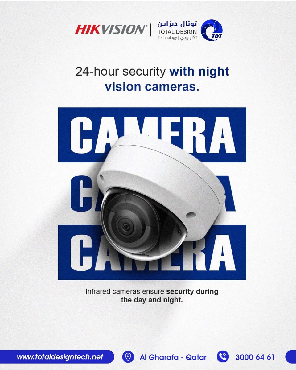 TotalDesignTech's tweet image. 🔒 24/7 حماية لمنزلك وفلتك
📹 كاميرات مراقبة Hikvision مع خاصية الرؤية الليلية
🌙 وضوح عالي الجودة بالنهار والليل
🏡 أمان عائلتك بين يديك
📍 الموقع: الغرافة – قطر
📞 30006461
#قطر #فلة #فلل_تحت_الإنشاء #أمان #كاميرات_مراقبة #رؤية_ليلية #Hikvision #توتال_ديزاين_تكنولوجي
