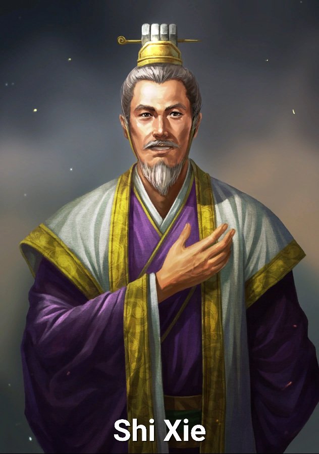مكتبة أسرار الممالك الثلاث تقدم لكم هذا الأسبوع سيرة Shi Xie محافظ إقليم Jiao والتي تشمل سير أبنائه وإخوته وأبنائهم، وبها نختم الفصل التاسع والأربعين، السيرة من ترجمة <a href="/Crimson_scroll/">القرمزي</a>

رابط السيرة
threekingdomsarabic.com/sgz/shi-xie